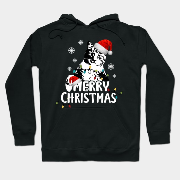 Cute Cat Santa Claus Merry Christmas Hoodie by dnlribeiro88